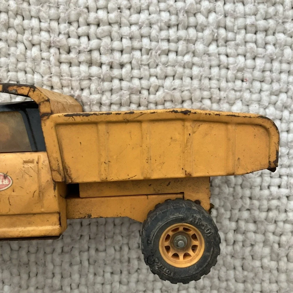 Vintage‎ Tonka Dump Truck With Trailer 1960's Pressed Steel Yellow Distressed